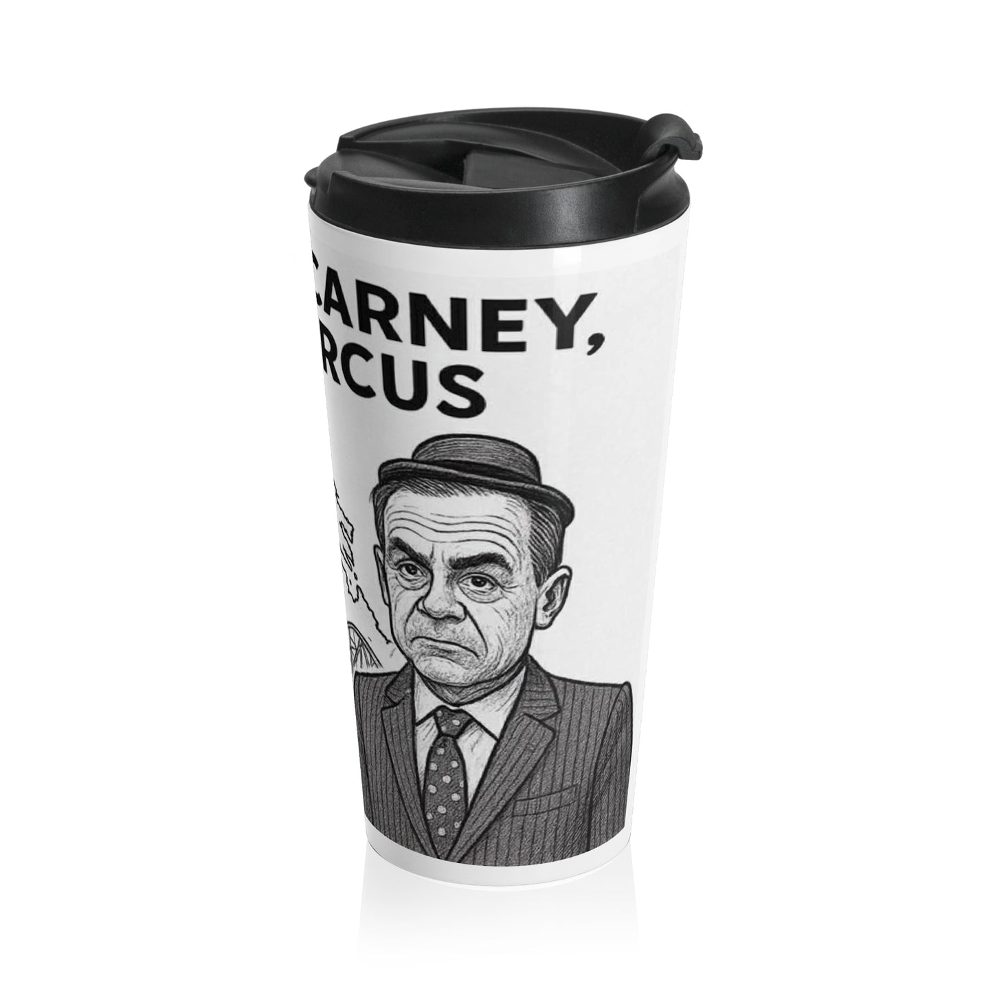 Travel Mug — 'Vote For A Carnival Not A Circus' Political Illustration Stainless Steel Tumbler