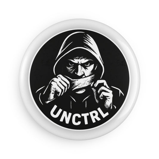 UNCTRL Hooded Rebel Round Magnet — Anti-Establishment Button Magnet