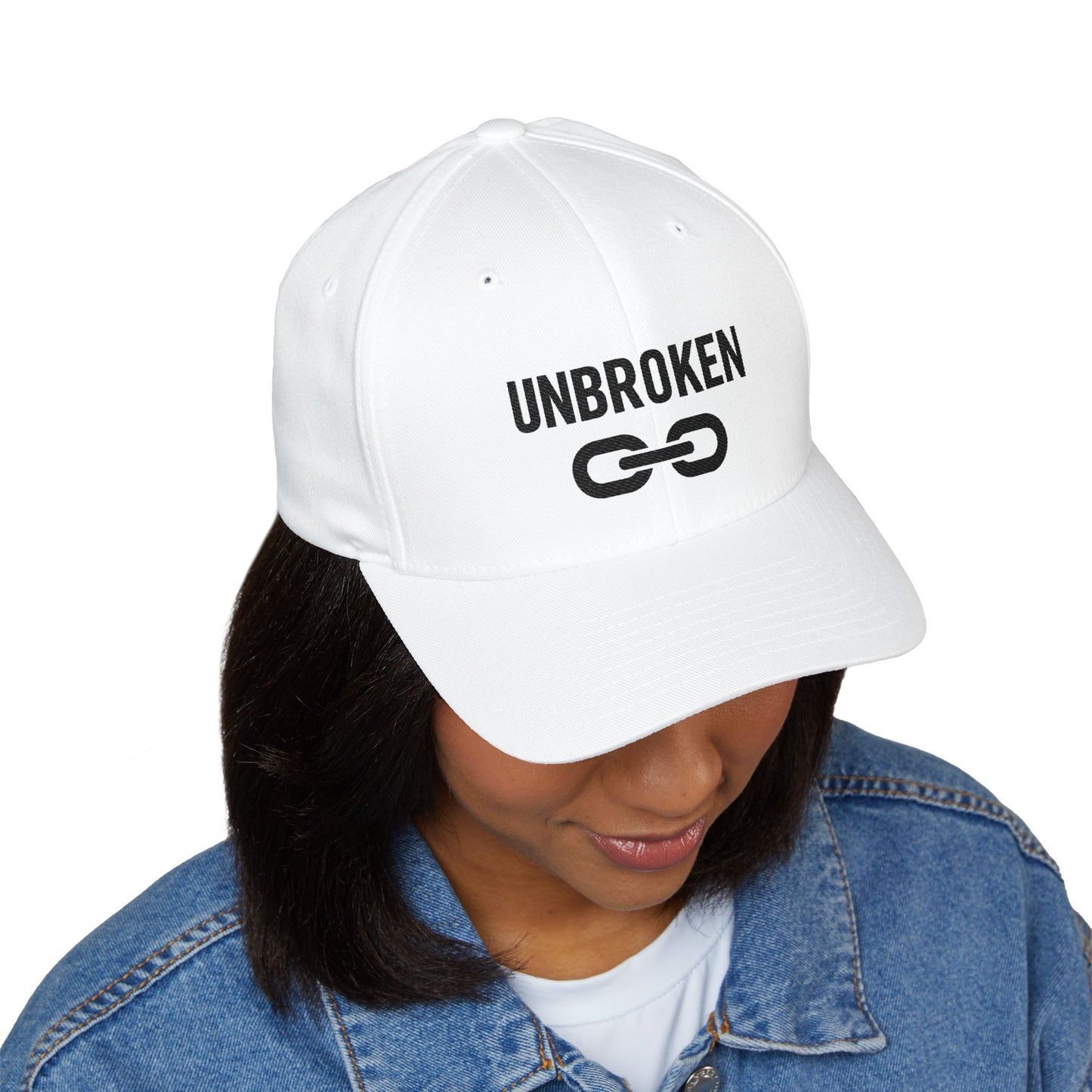 Unbroken Embroidered Cap — Inspirational Chain Logo Baseball Hat