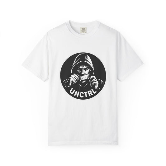 T-Shirt — 'UNCTRL' Hooded Figure Front / "Vote for a Carney, Get a Circus" Political Back