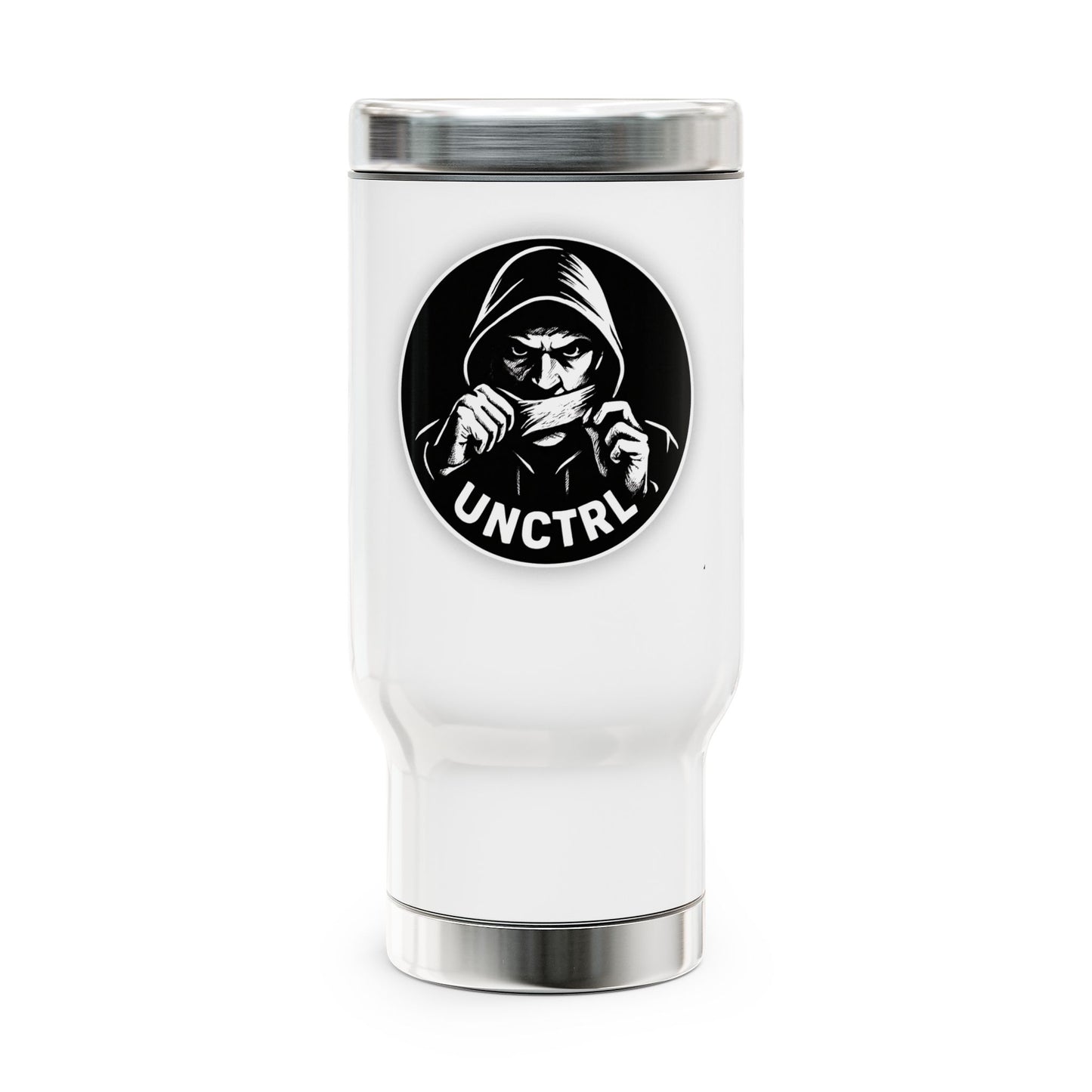 UNCTRL Hooded Rebel Travel Mug — 14oz Stainless Steel Tumbler with Handle