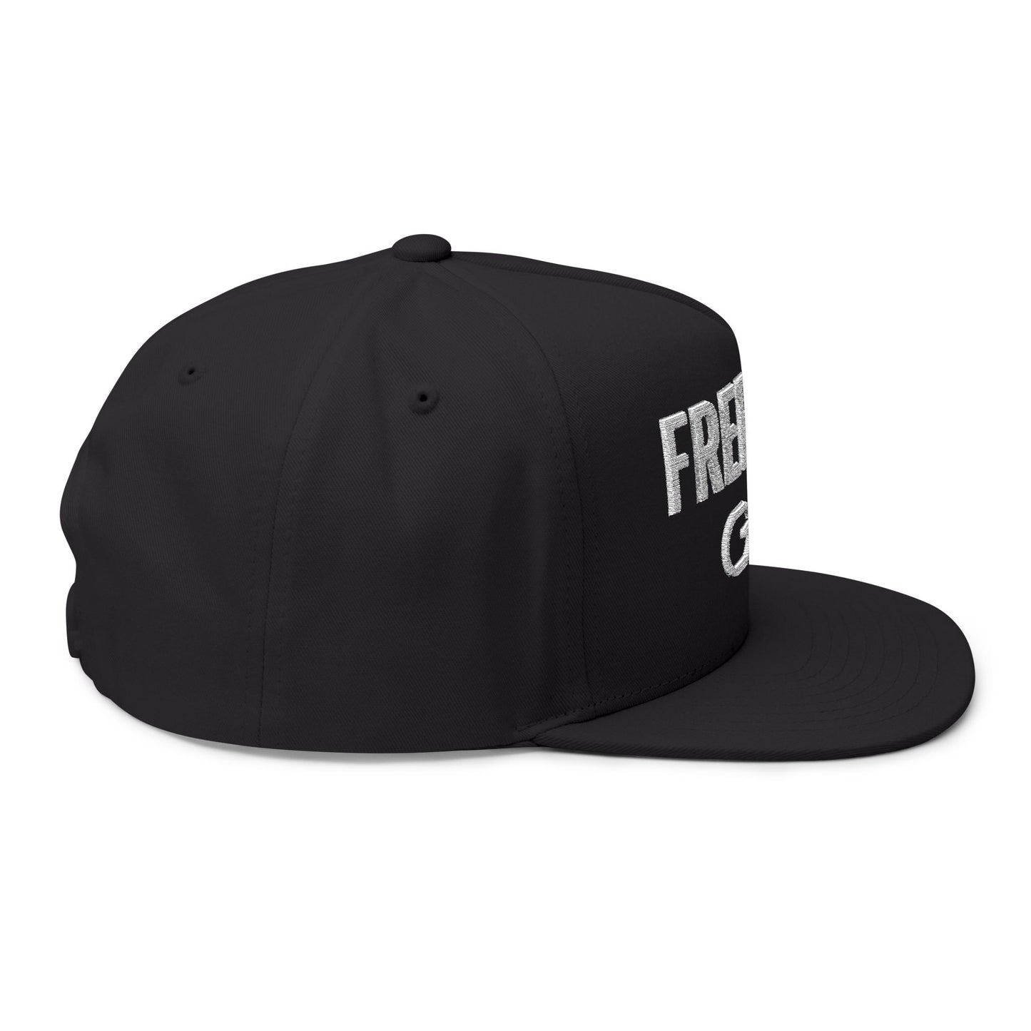 Freedom Embroidered Flat Bill Cap — Freedom Text Snapback Hat