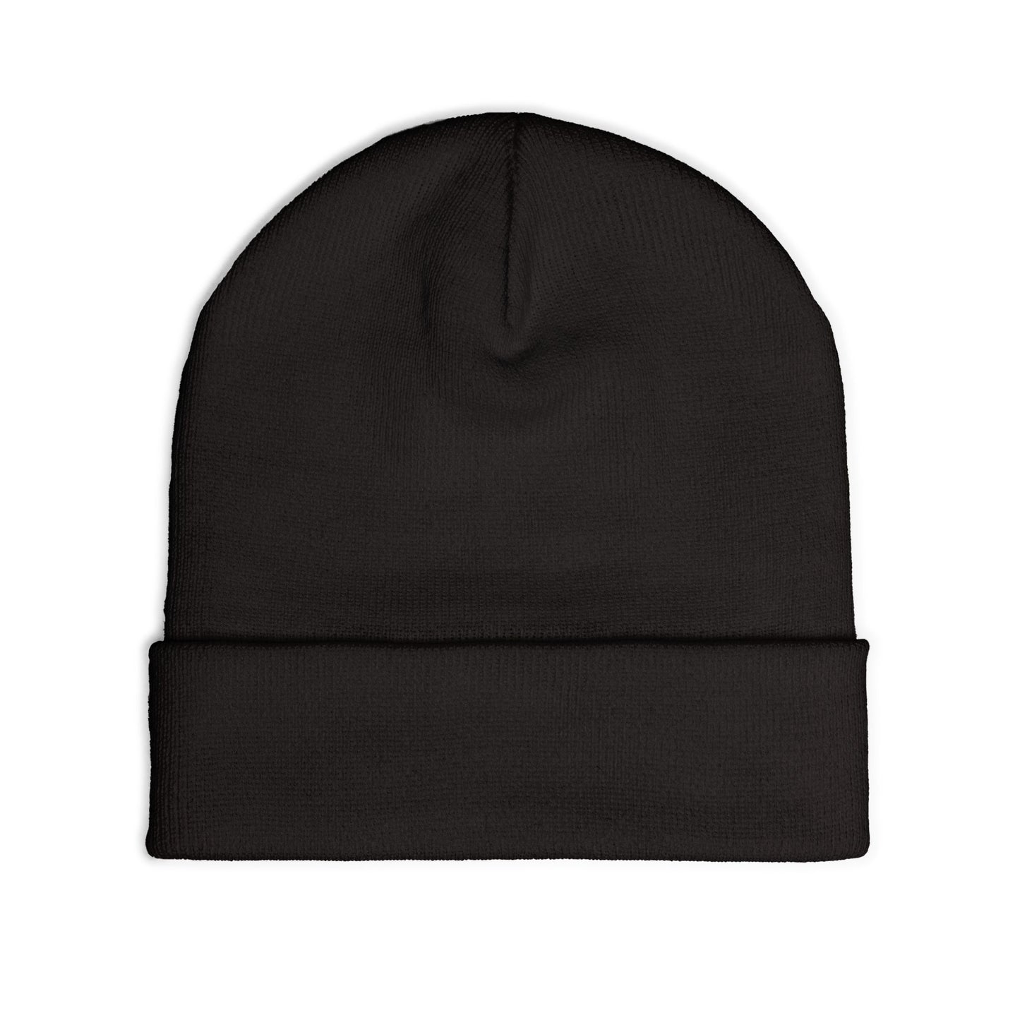 Embroidered Grim Reaper Knit Beanie – 'Uncertain' Patch Winter Hat