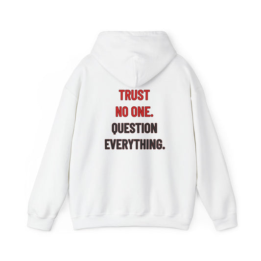 Conspiracy Hoodie — 'UNCTRL' Emblem with "Trust No One. Question Everything." Back Design